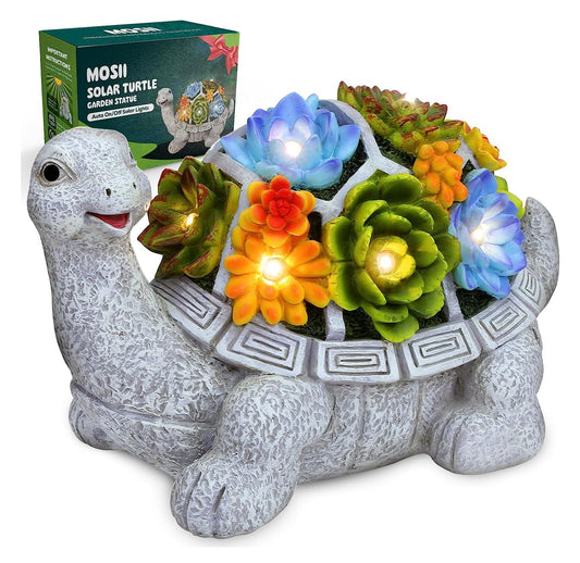 Mosii Solar Turtle Garden Statue Waterproof Ornament With LED Lights - Gifts