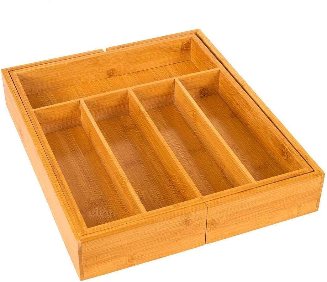 Giggi Bamboo Cutlery Tray & Organizer