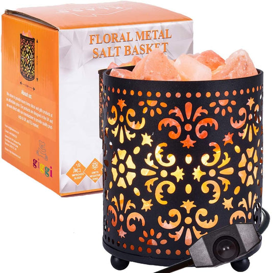 Giggi Floral Metal Salt Lamp