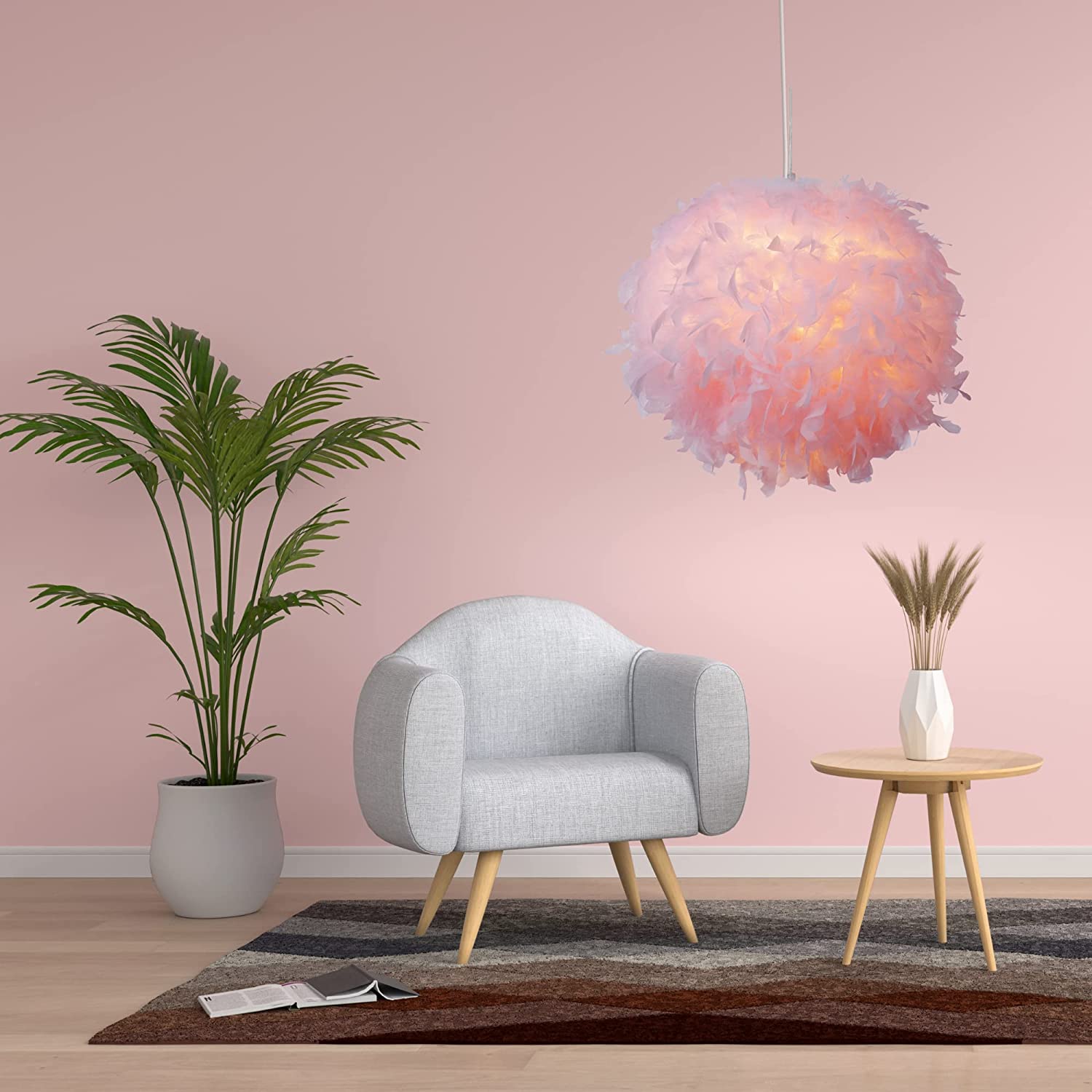 Fluffy feather online light shade