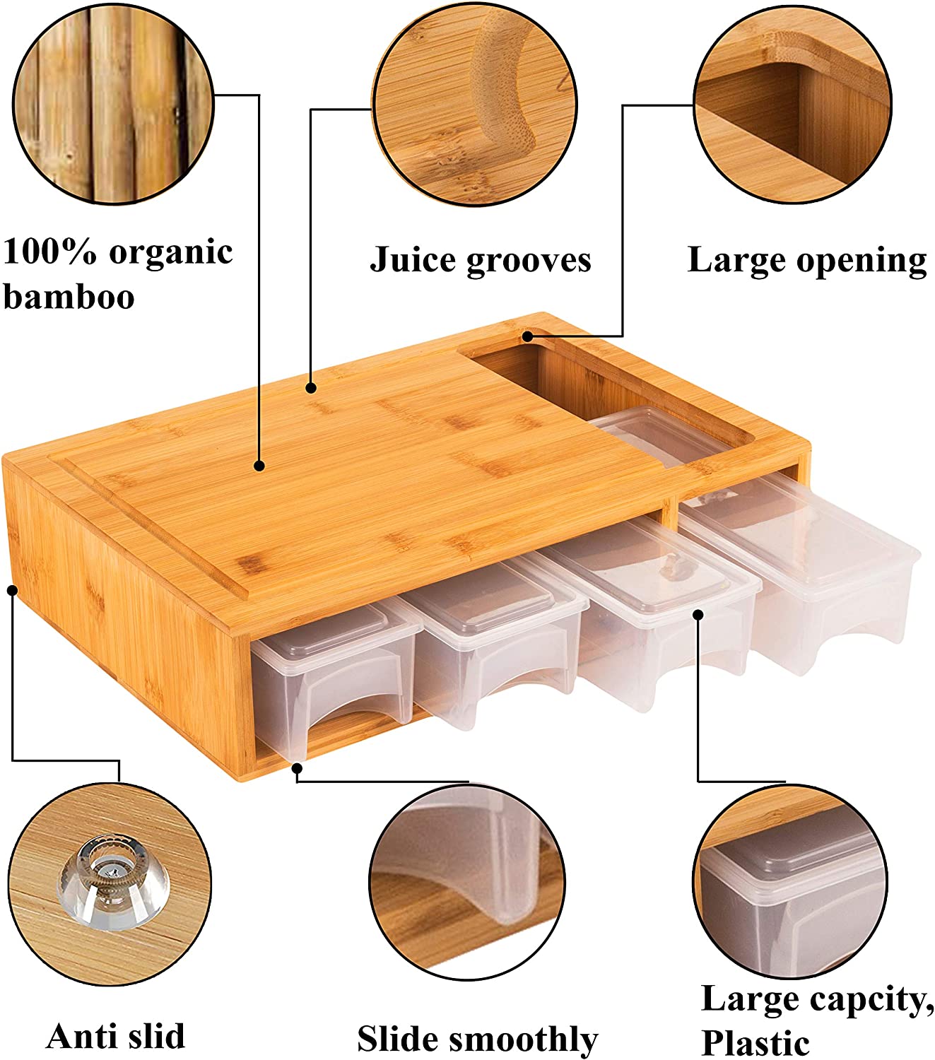 Giggi Smart Bamboo Wooden Chopping Board