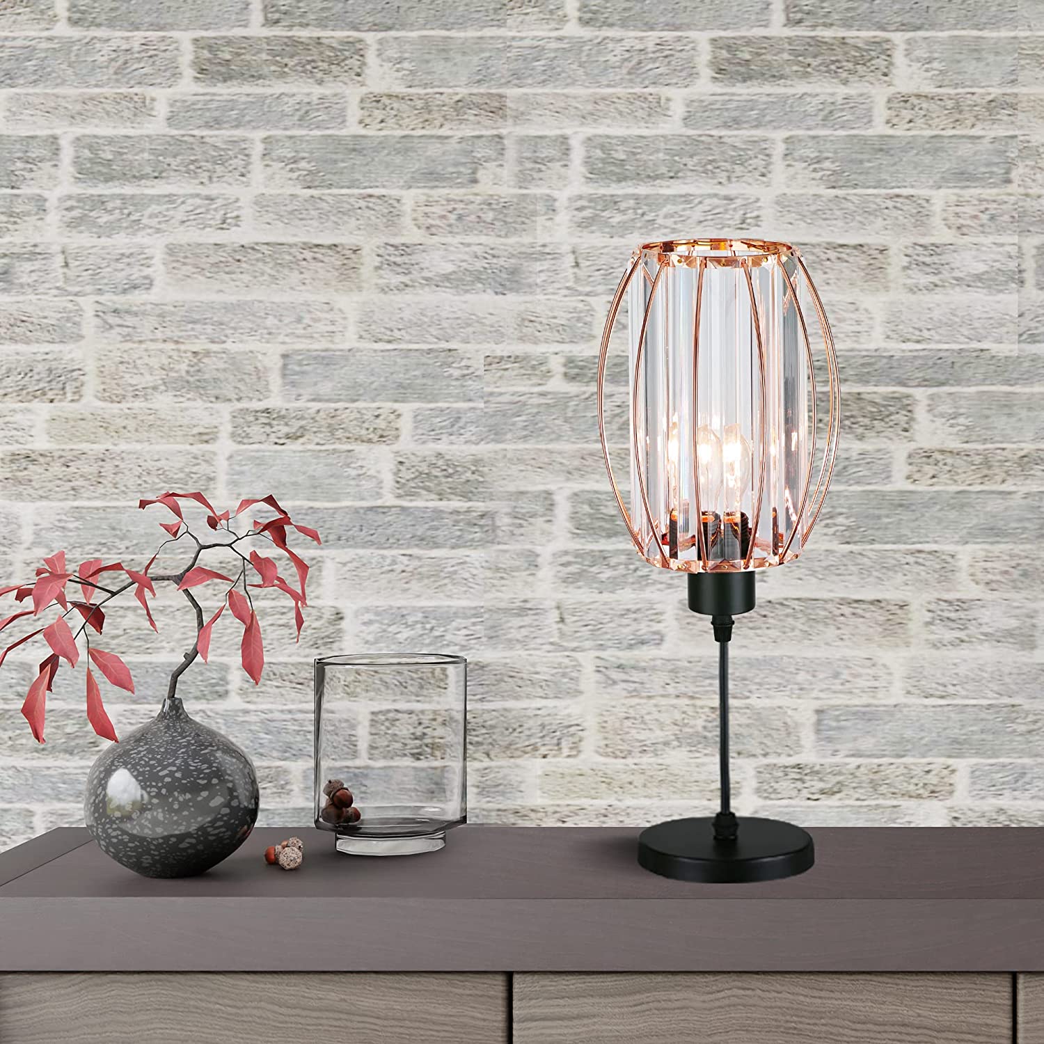 Pendant Shade Rose Gold And Grey Lamp Shade Giggi Small Crystal