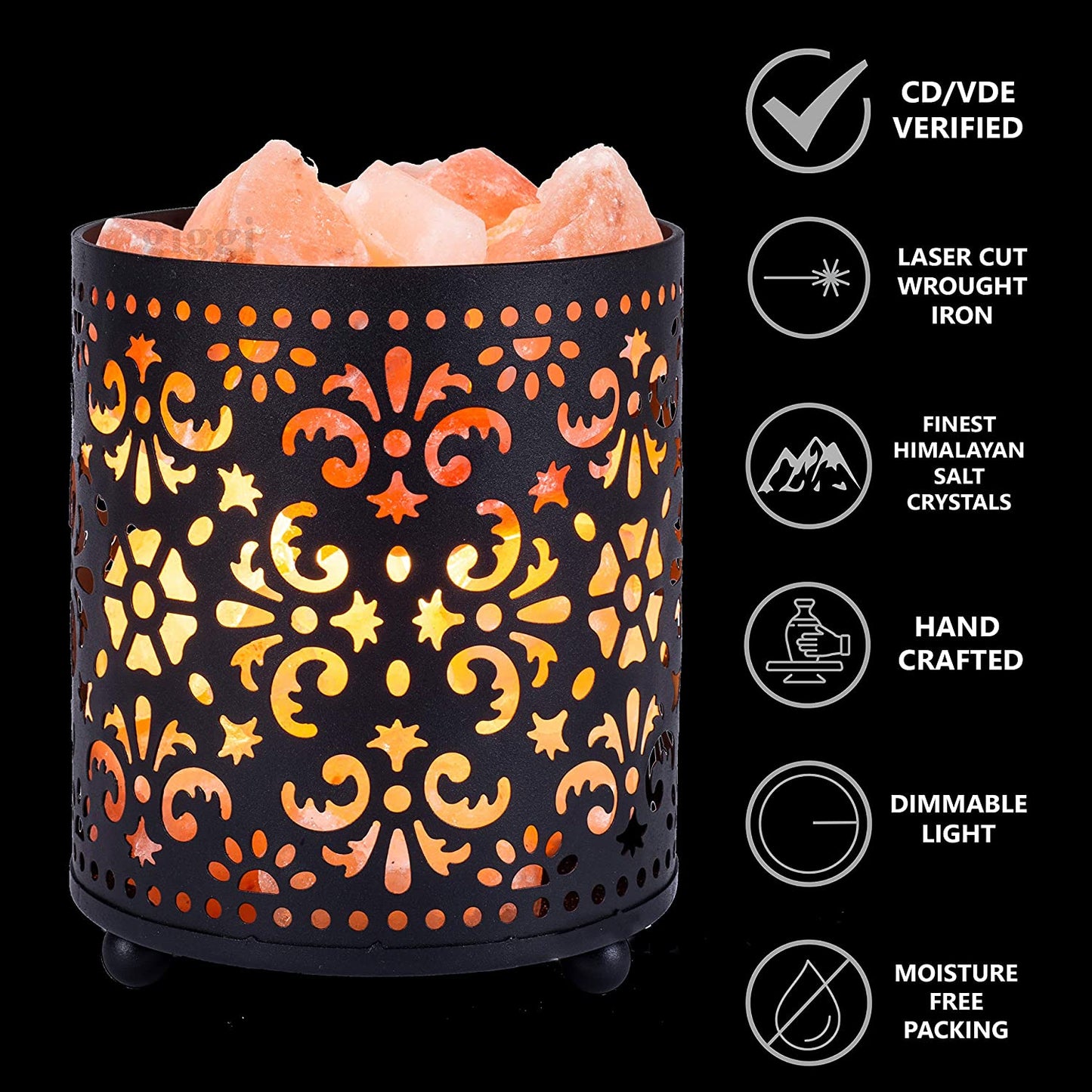 Giggi Floral Metal Salt Lamp